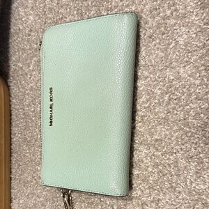 Michael Kors Light Green Leather Wallet